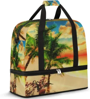 QsirBC Modern Eiffel Tower Design Gym Bag for Women Duffle Tote with Shoes Compartment Men Weekender Duffel