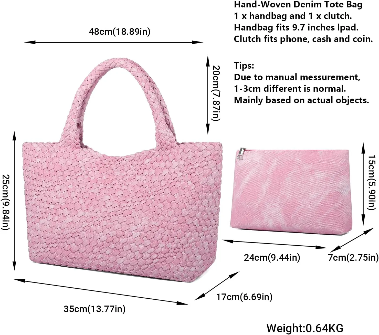 Queenoris Woven Bag for Women, Fashion Top Handle Shoulder Bag Vegan Leather Shopper Bag Large Travel Tote Bag