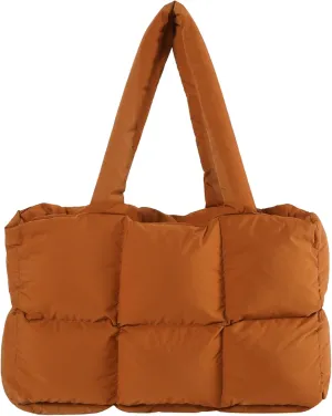 Quilted Puffer Tote Bag for Women Soft Puffy Handbags Purse Soft Lightweight Shoulder Bag