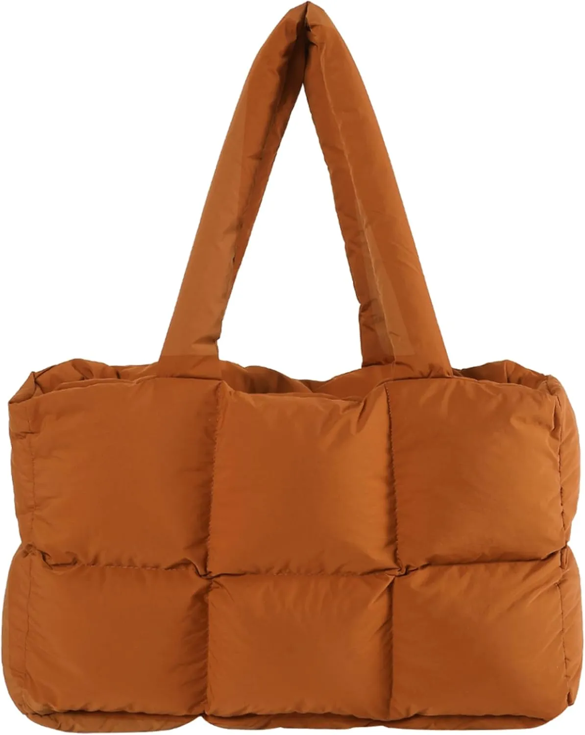 Quilted Puffer Tote Bag for Women Soft Puffy Handbags Purse Soft Lightweight Shoulder Bag