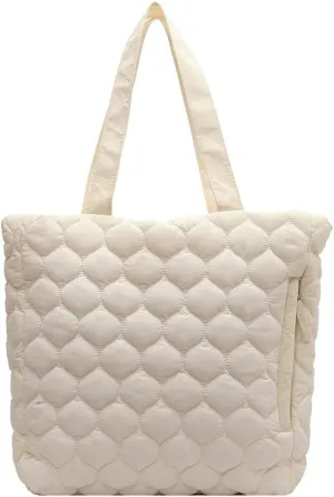 Quilted Shoulder Bag Large Capacity Winter Ladies Shopper Bag Fashion Cotton-Padded Nylon Elegant Soft Portable fo