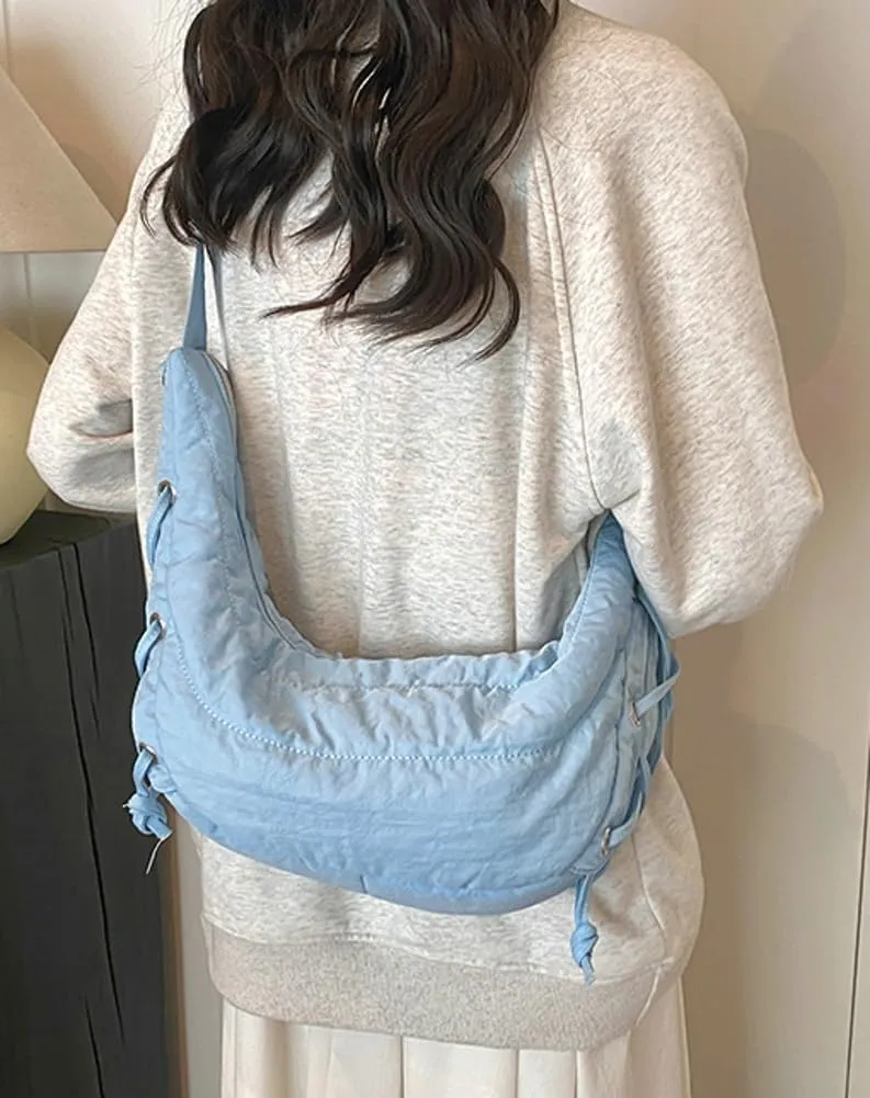 Quilted Shoulder Crossbody Bags for Women Large Tote Bag Puffy Dumpling Purse Handbag Satchel with Drawstring