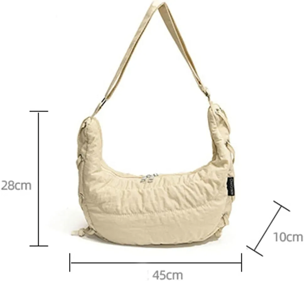 Quilted Shoulder Crossbody Bags for Women Large Tote Bag Puffy Dumpling Purse Handbag Satchel with Drawstring