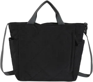Quilted Tote Bag for Women Puffer Crossbody Bags Shoulder Handbag Large Cotton Padded Satchels for Work School