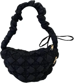 Quilted Tote Bags for Women Puffer Bag Puffy Everyday Purse Lightweight Cloud Cotton Crossbody Shoulder Bag