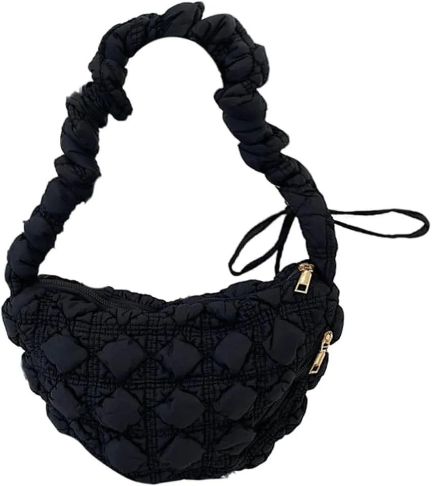 Quilted Tote Bags for Women Puffer Bag Puffy Everyday Purse Lightweight Cloud Cotton Crossbody Shoulder Bag