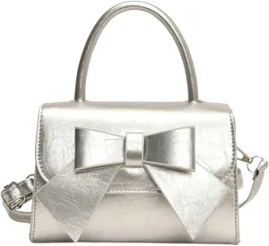 QWINEE Women's Bow Shoulder Bags Cute Handbag Clutch Crossbody Satchels Flap Magnet PU Leather Purse