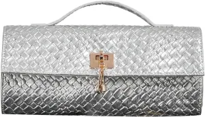 QWINEE Women's Crocodile Embossed Handbag Vintage Elegant Satchel Handbag PU Leather Evening Clutch Purses