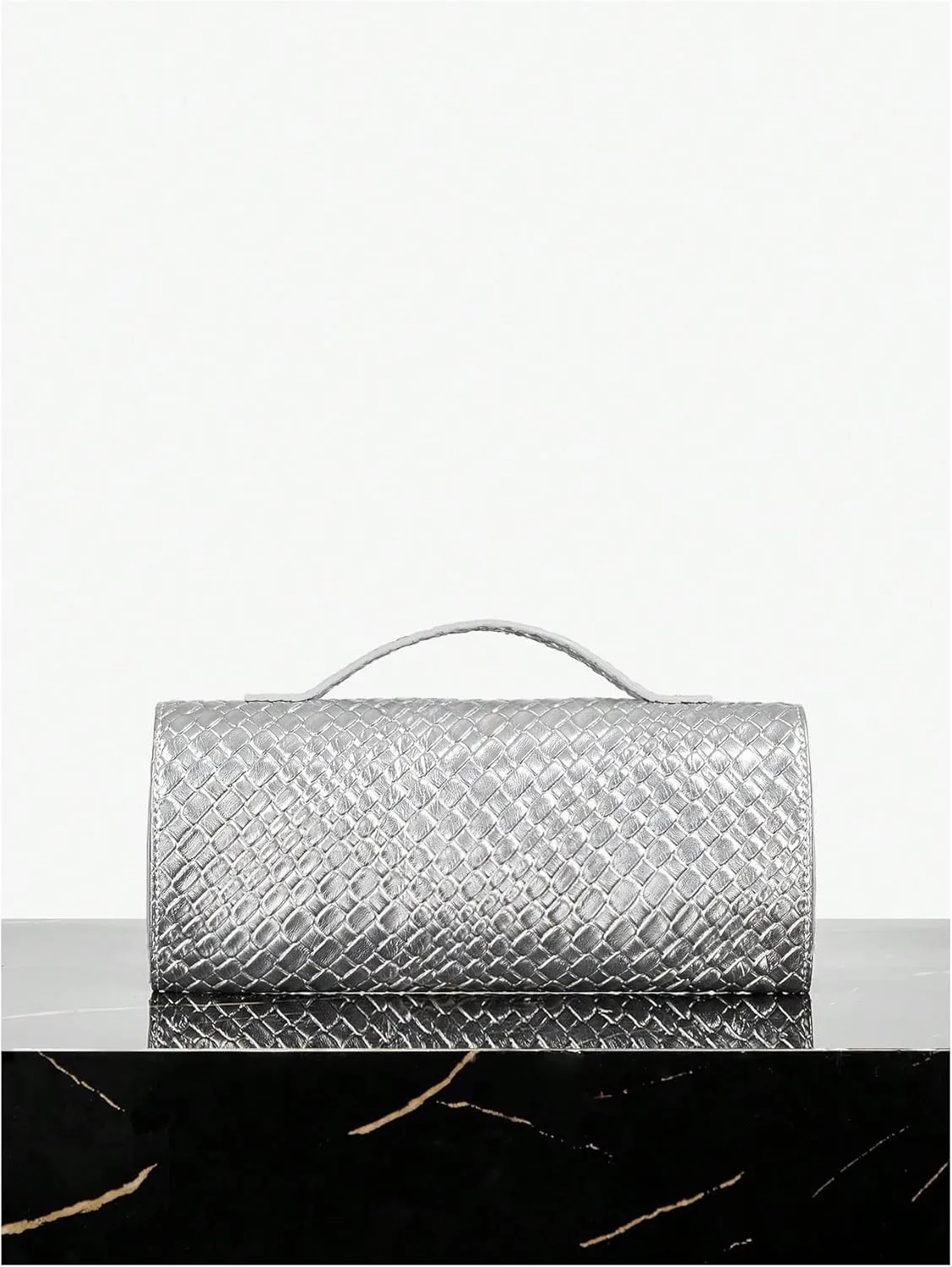 QWINEE Women's Crocodile Embossed Handbag Vintage Elegant Satchel Handbag PU Leather Evening Clutch Purses