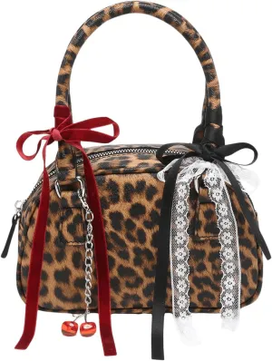 QWINEE Women's Y2K Cherry Pearl Crossbody Bags Cute Bow Clutch Purse Square Bag Top Handle Faux PU Leather Handbags