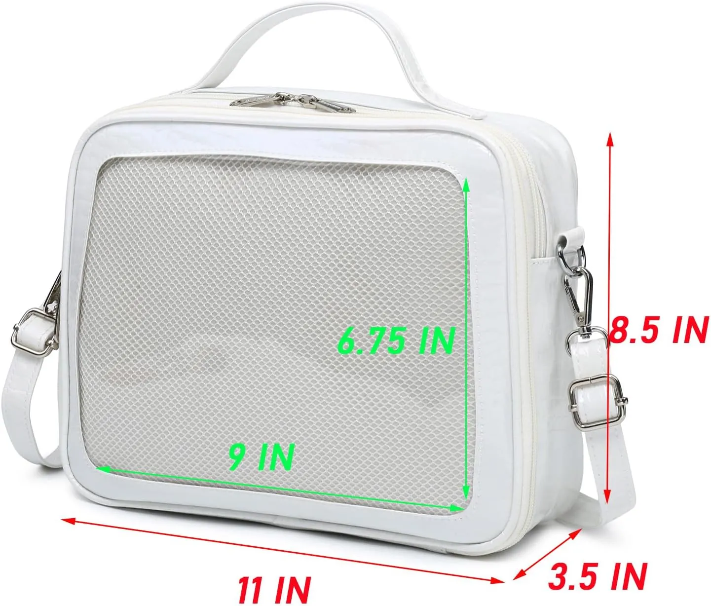 RAINBOW SMILE Ita Backpack Crossbody Bag - Kawaii Pin Display Denim PU Messenger Shoulder Bag
