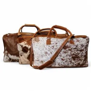 Ranch Junkie Highlands Large Genuine Cowhide Weekender Cowhide Duffel (Brown Cowhide)