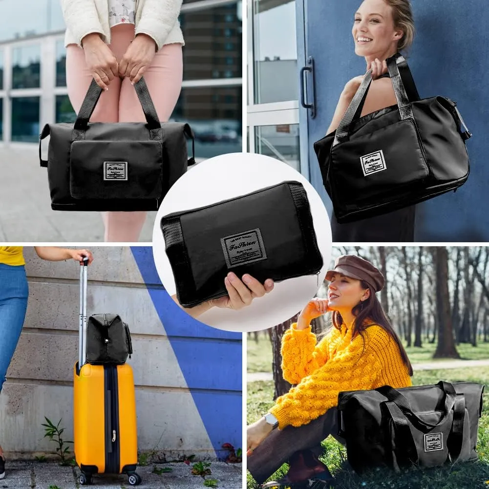 Ranslen Large Capacity Folding Travel Bag,Expansion Travel Duffel Bag with Dry and Wet Separation Portable Travel Duffel Bag