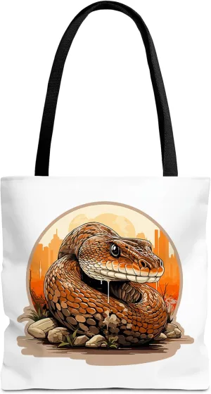 Rattlesnake Tote Bag for Women Men Casual Tote Bag Cloth Canvas Shopping Bags with Handles Cute Bags Everyday Use 16" x 16" Aesthetic Gift ID44998
