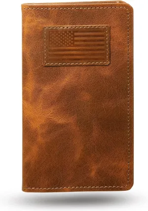 RAW HYD Full-Grain Leather Long Wallet for Men - Classic Bifold Western Wallet for Men - Minimalist Cowboy Wallets for Men - Rodeo wallets for men - Checkbook Cover & Gift for Him