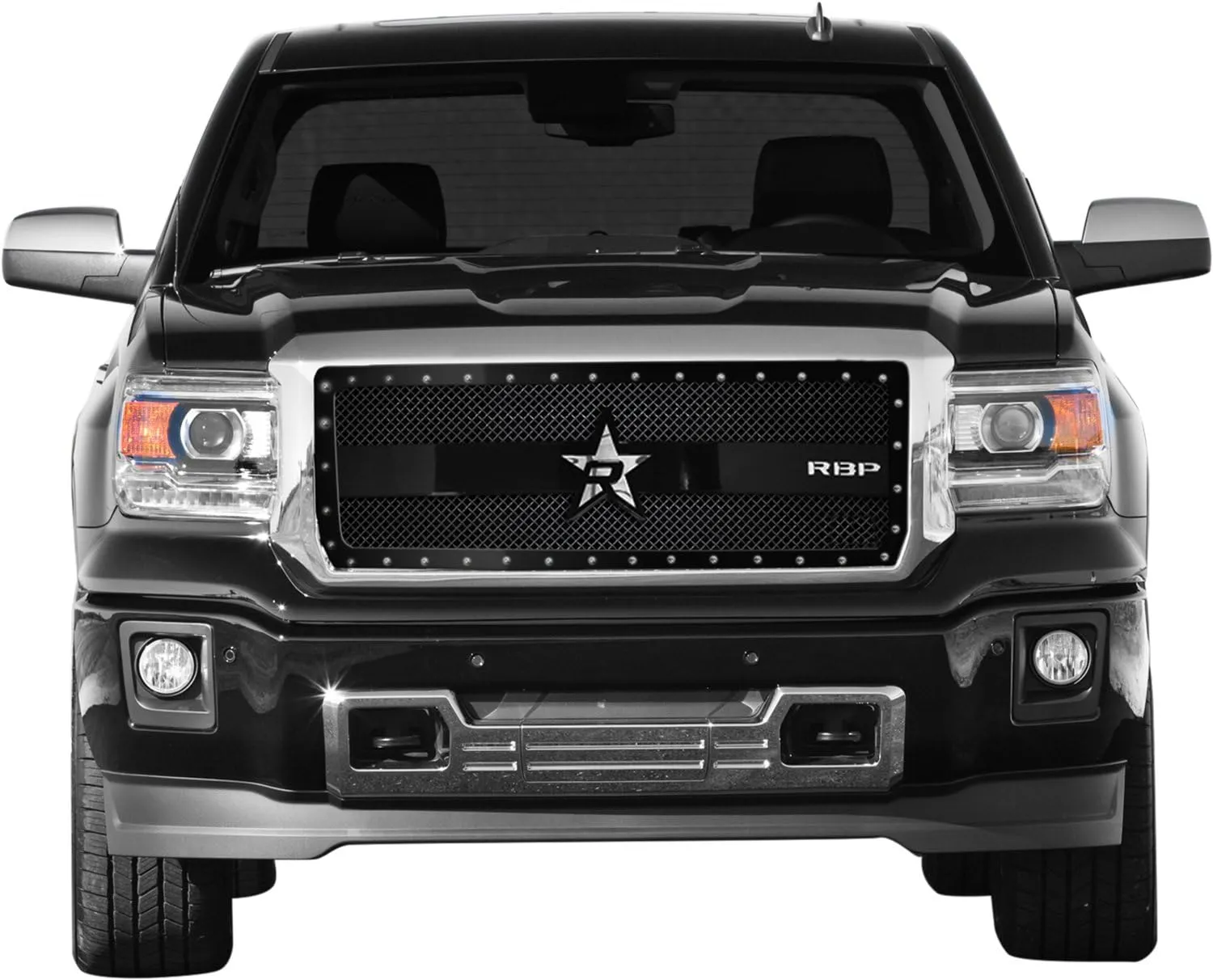 RBP 951209 RX-3 Series Black Studded Frame Main Grille for GMC Sierra 1500