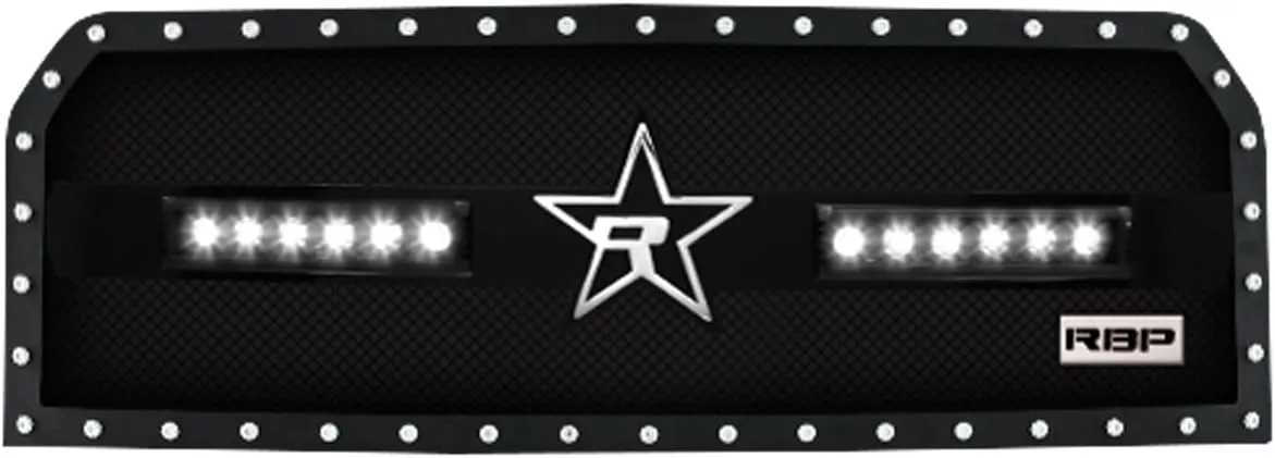 RBP-PILOT RBP RBP-967579 Ford F-150 RX-3 Led Midnight Edition Single Stainless, Steel Grilles, Black