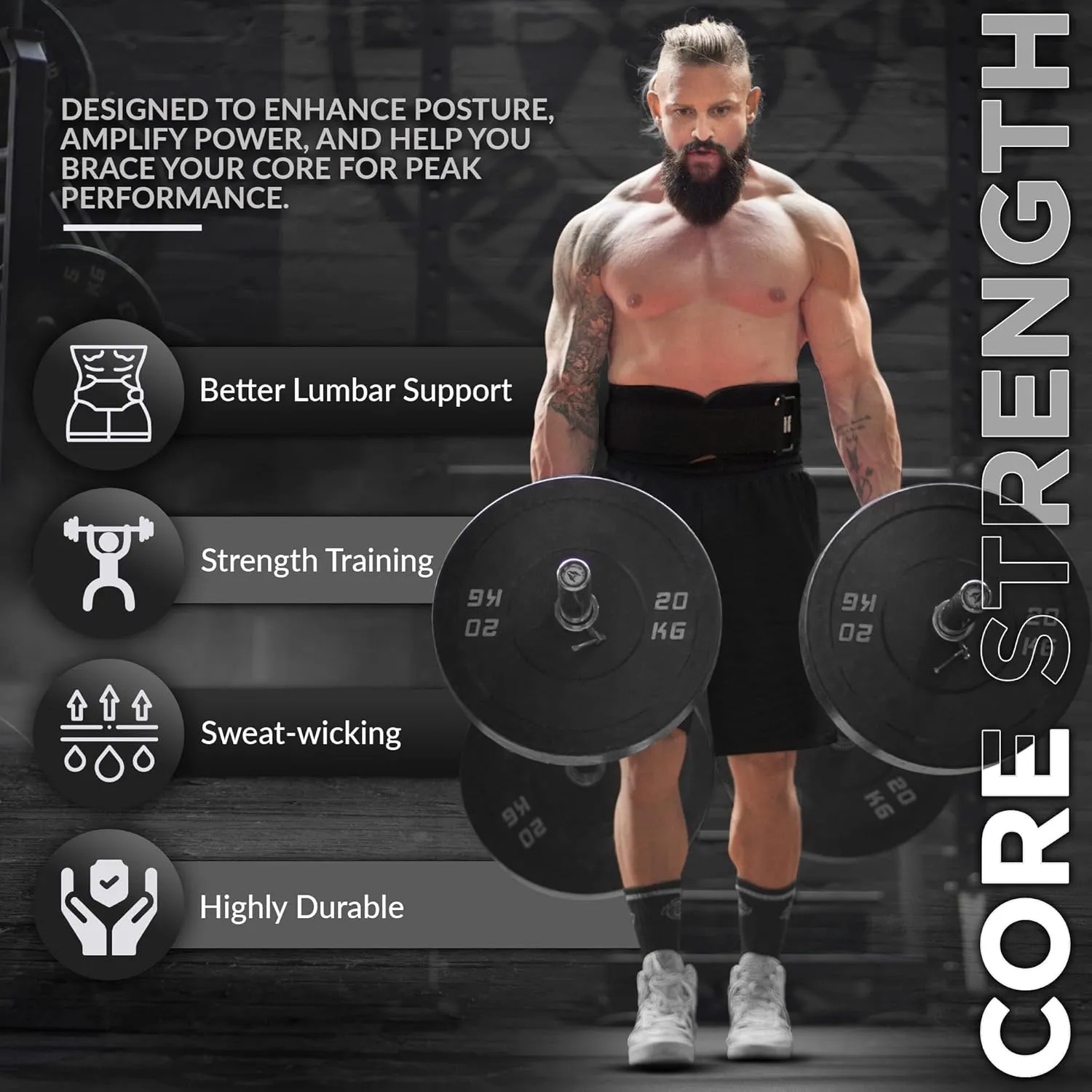 RDX Weight Lifting Belt AUTO LOCK, 6.5” Padded Back Support, Men Women Gym Fitness Strength Training, Bodybuilding Powerlifting Weightlifting Workout, Deadlift Squat, Pro Exercise Equipment