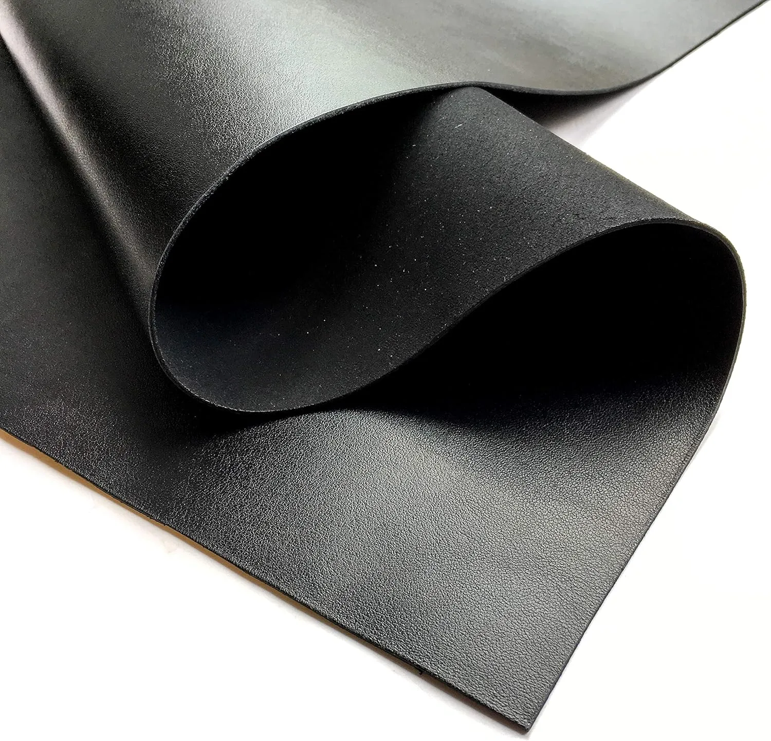 Real Genuine Black Calf Hide Leather: Thick Leather Cow Hide Black Leather Sheets for Crafting (Black, 18x24In/ 45x60cm)