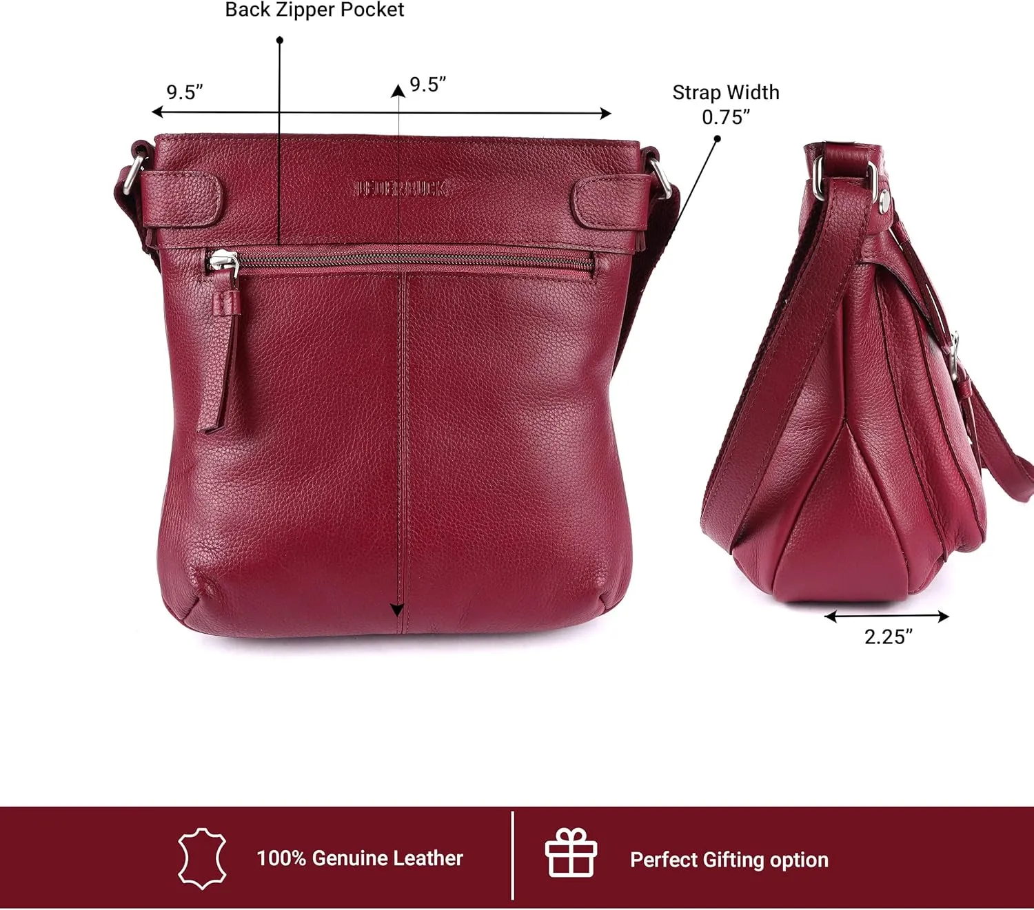 Real Leather Soft Small Womens Crossbody Handbags & Purses - Premium Sling Crossover Shoulder Bag