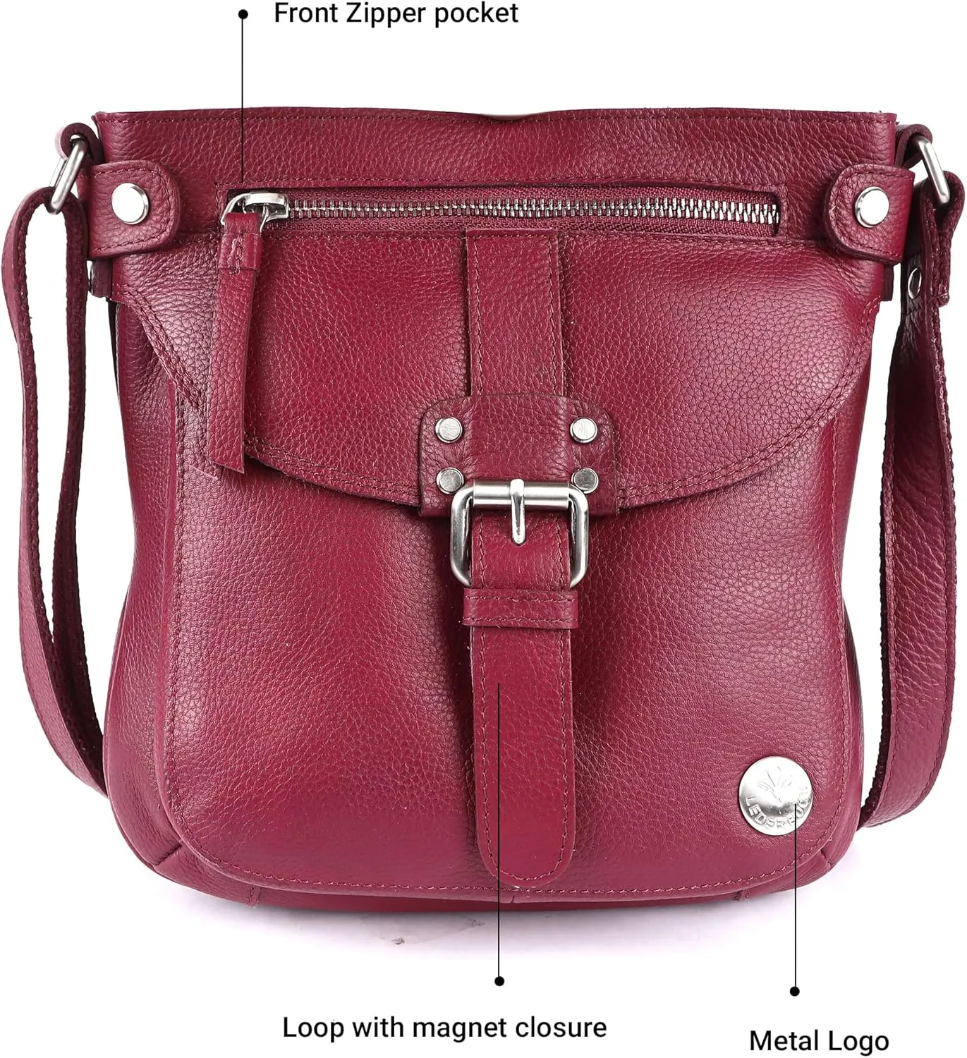 Real Leather Soft Small Womens Crossbody Handbags & Purses - Premium Sling Crossover Shoulder Bag
