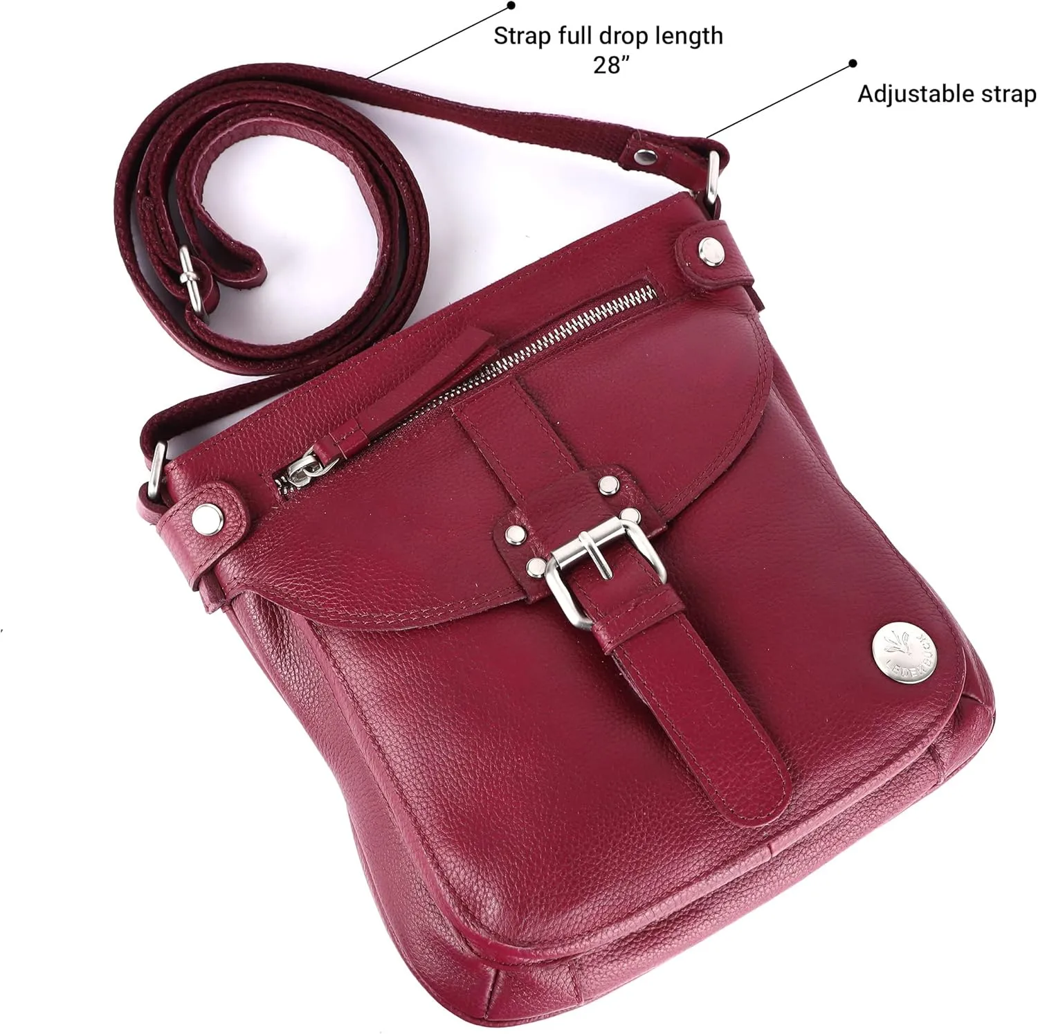 Real Leather Soft Small Womens Crossbody Handbags & Purses - Premium Sling Crossover Shoulder Bag