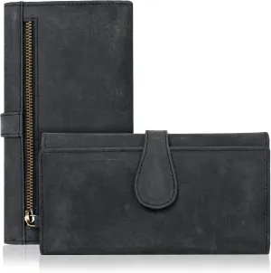 Real Leather Women Wallet Leather with RFID Blocking - Designer Trifold Card Holder Ladies Clutch with ID Window Wallets