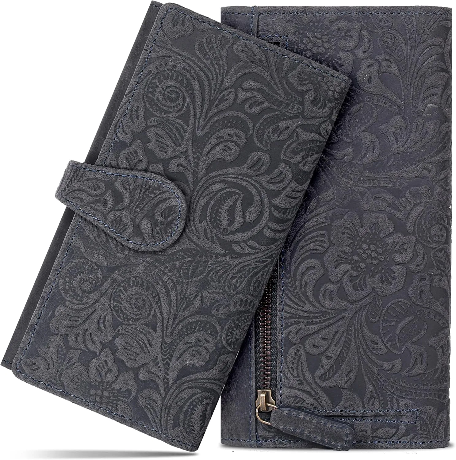 Real Leather Women Wallet Leather with RFID Blocking - Designer Trifold Card Holder Ladies Clutch with ID Window Wallets