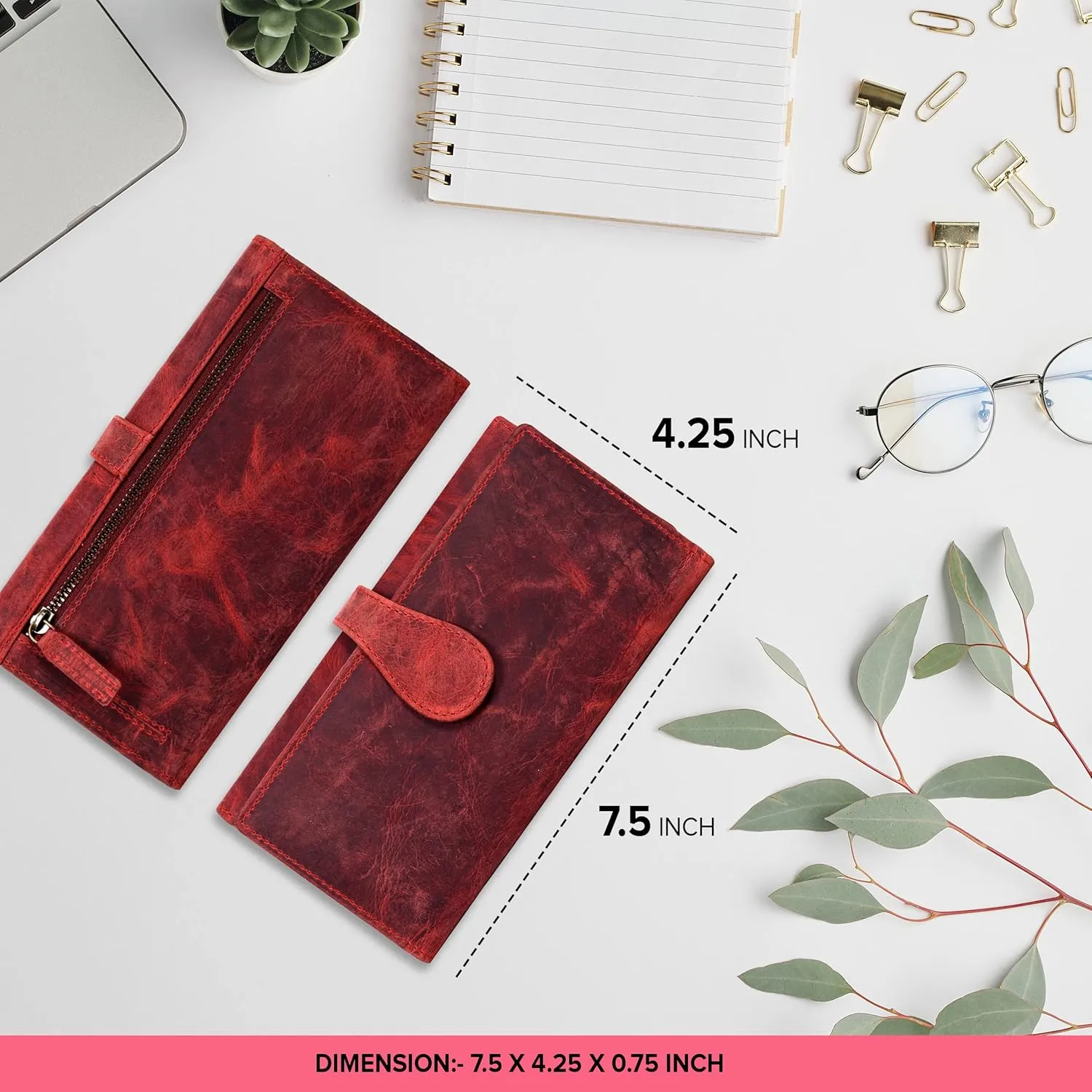 Real Leather Women Wallet Leather with RFID Blocking - Designer Trifold Card Holder Ladies Clutch with ID Window Wallets
