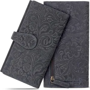 Real Leather Women Wallet Leather with RFID Blocking - Designer Trifold Card Holder Ladies Clutch with ID Window Wallets