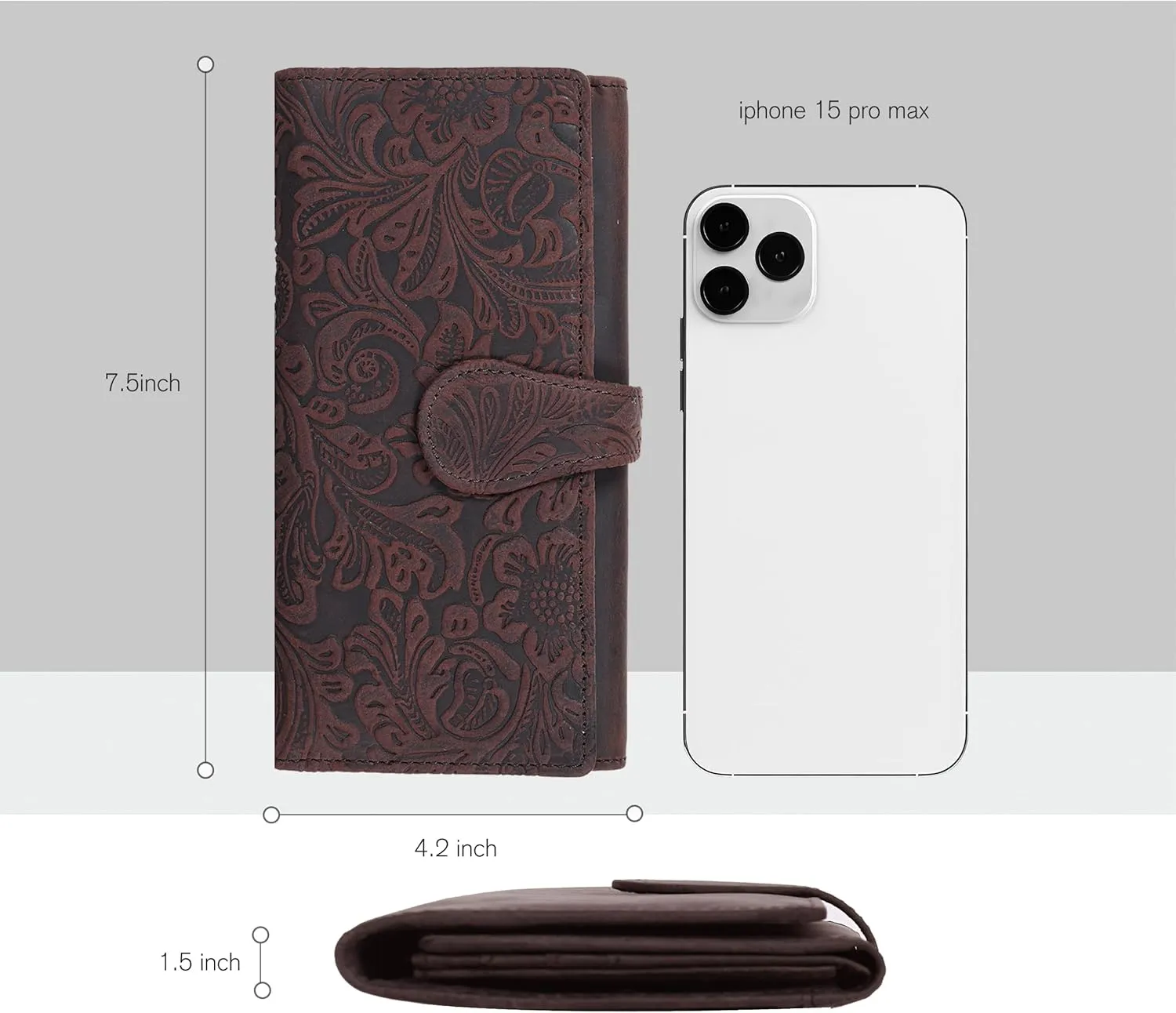 Real Leather Women Wallet Leather with RFID Blocking -Trifold Card Holder Designer Ladies Clutch with ID Window Wallets