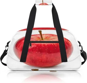 Red Apples Fruit Small Gym Bag 18 inch Carry On Duffel Bag for Weekender Travel Sports Workout Yoga Gymnastics Dance Ballet