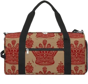 Red Crown Sports Gym Bag Carry on Holdalls for Men Small Duffel Bags for Women with Shoe Compartment