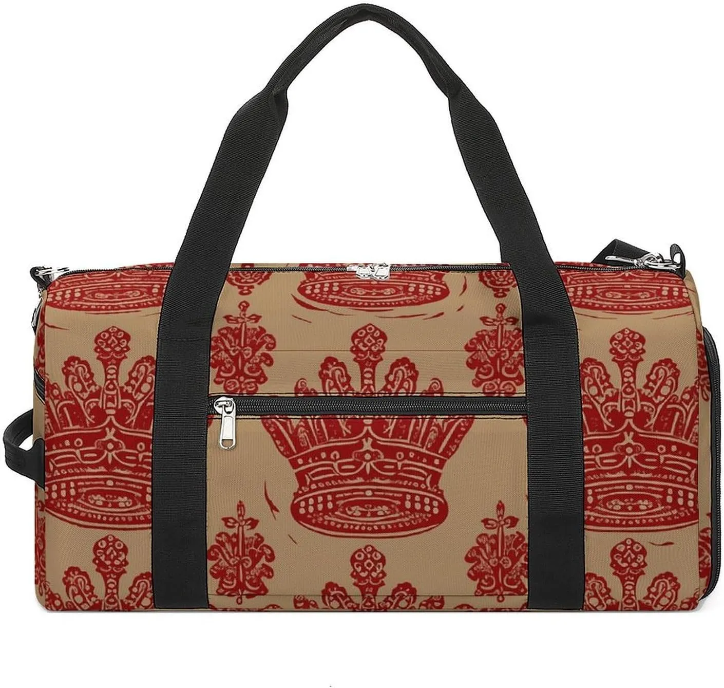 Red Crown Sports Gym Bag Carry on Holdalls for Men Small Duffel Bags for Women with Shoe Compartment