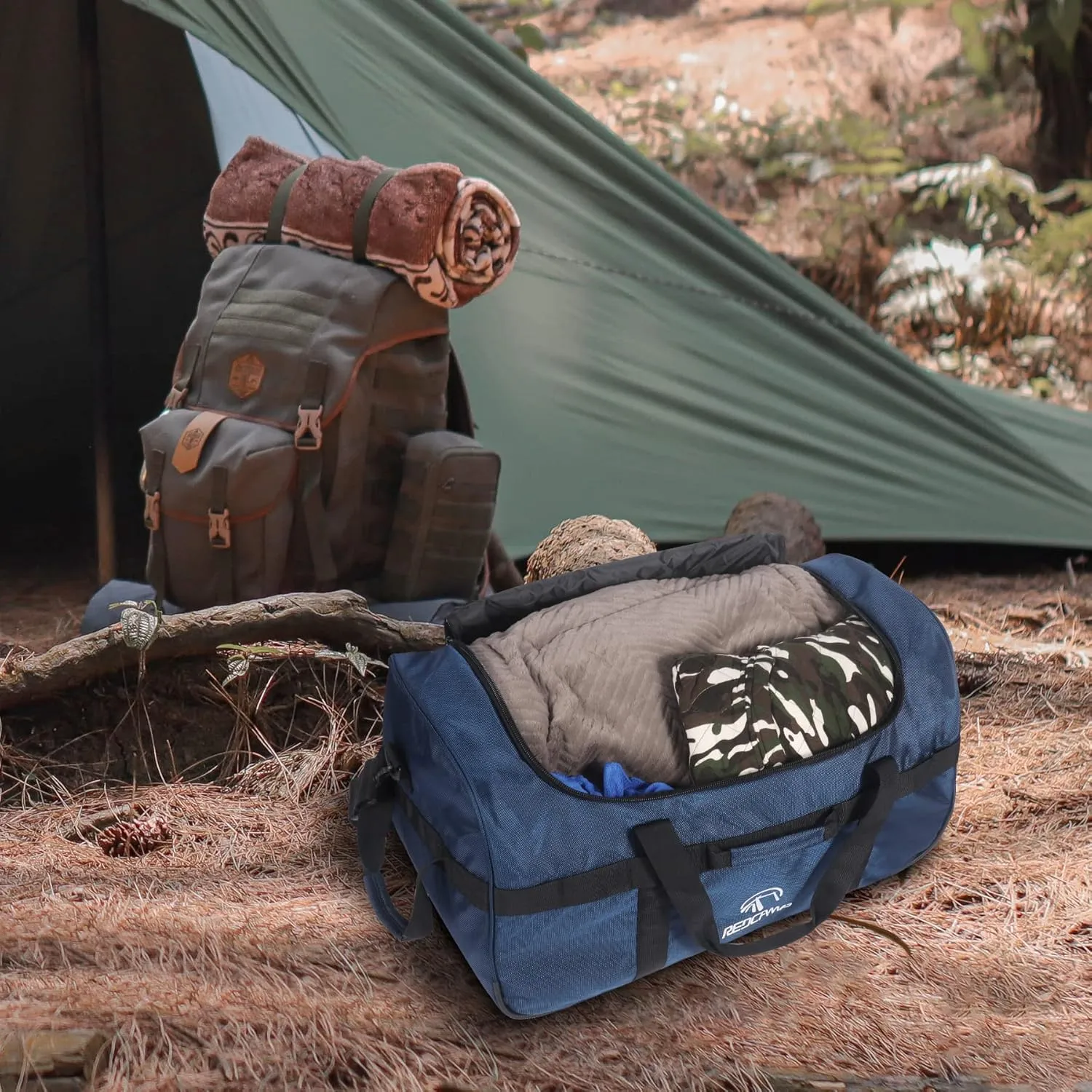 REDCAMP 85L/120L/140L Foldable Duffle Bag with Wheels, Large Travel Duffel Bag