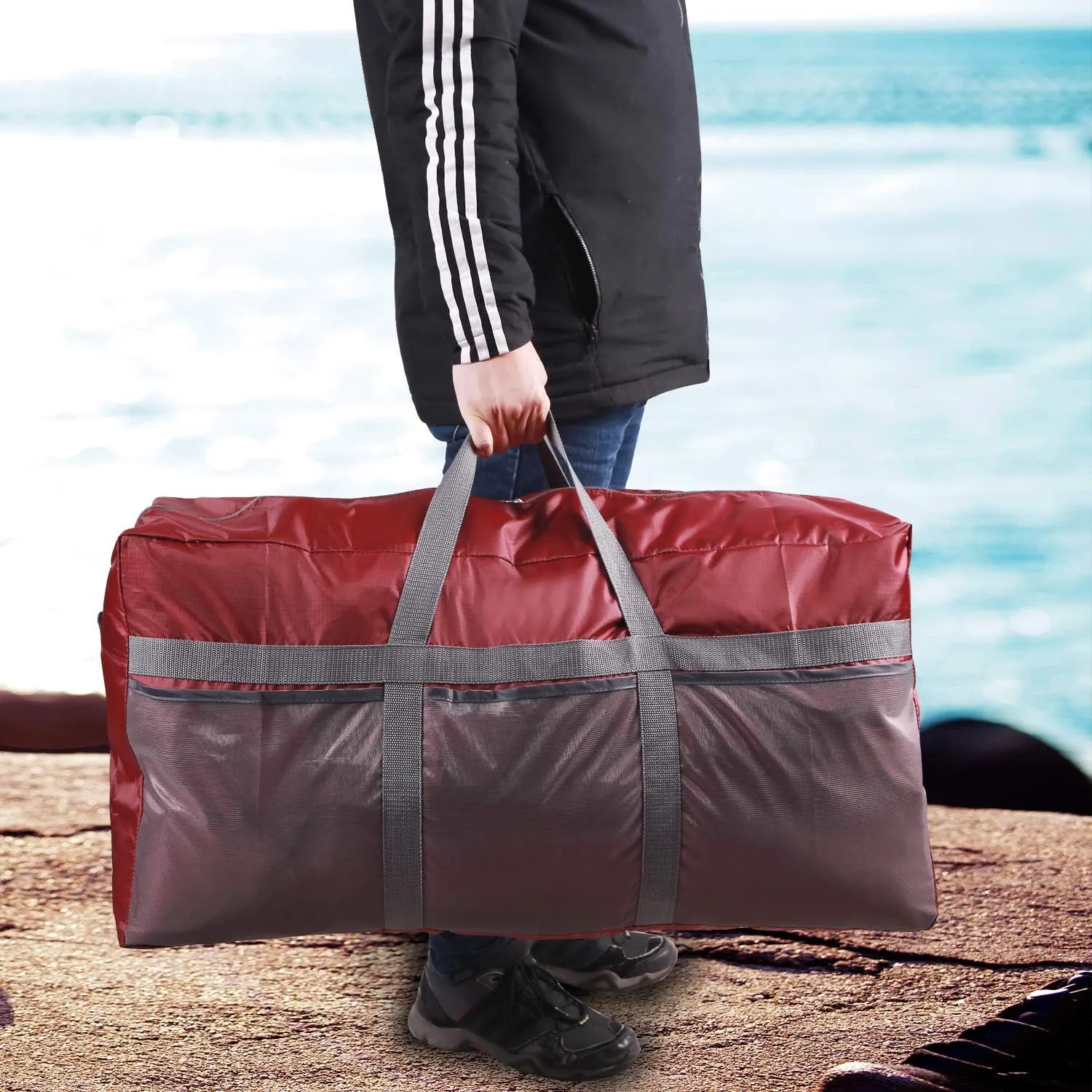 REDCAMP Foldable Travel Bag, Large Sports Bag, 75L/96L/100L, Lightweight Waterproof Tote Bag
