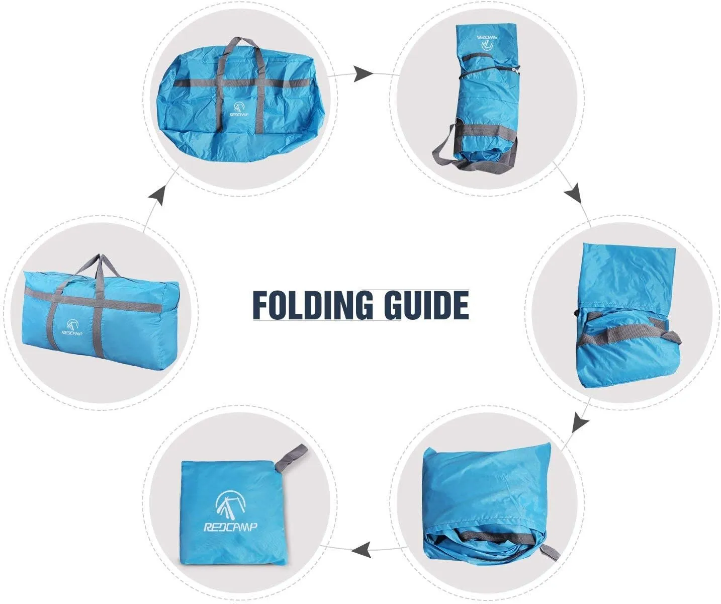 REDCAMP Foldable Travel Bag, Large Sports Bag, 75L/96L/100L, Lightweight Waterproof Tote Bag