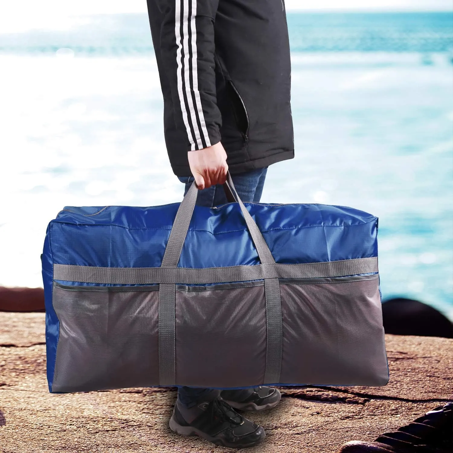 REDCAMP Foldable Travel Bag, Large Sports Bag, 75L/96L/100L, Lightweight Waterproof Tote Bag