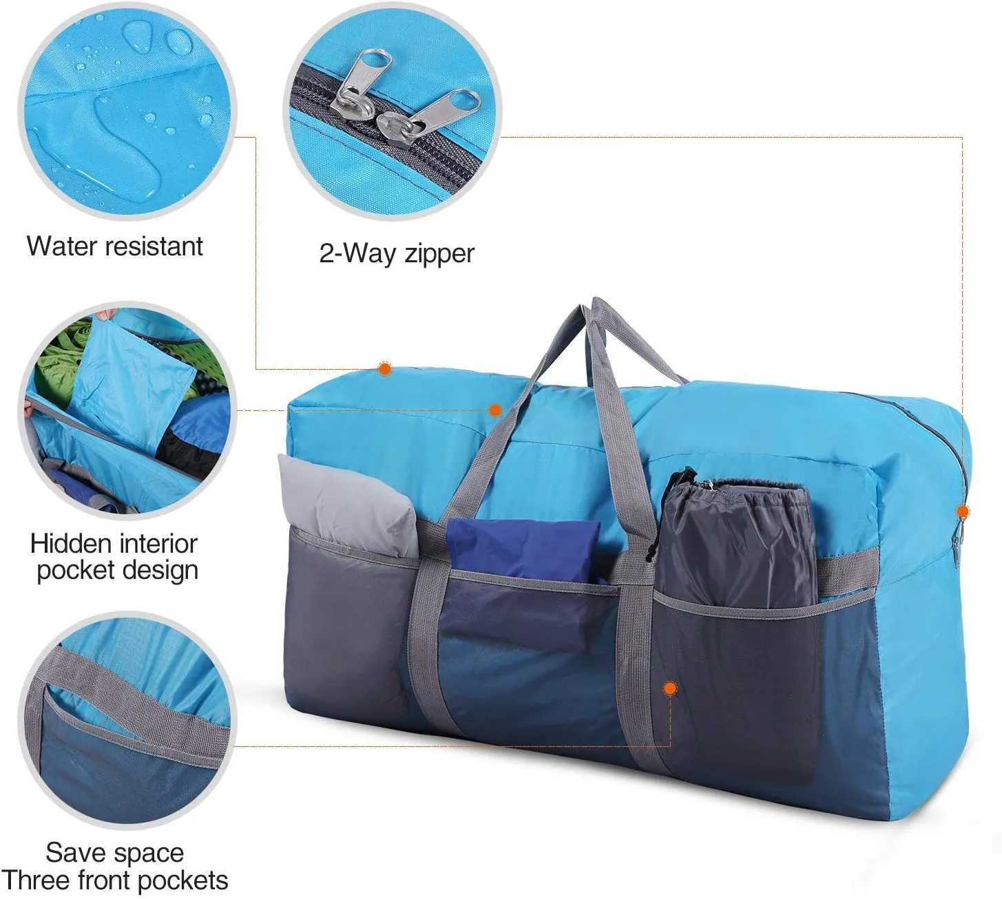 REDCAMP Foldable Travel Bag, Large Sports Bag, 75L/96L/100L, Lightweight Waterproof Tote Bag