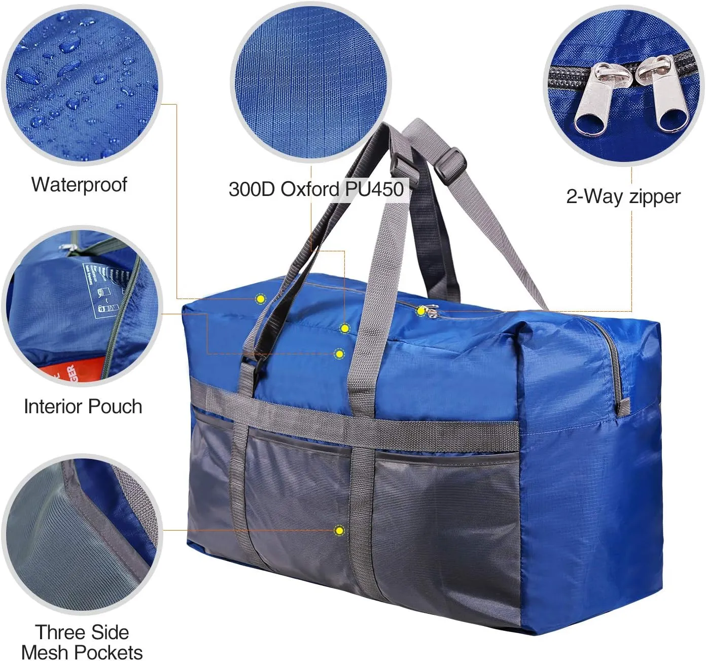 REDCAMP Foldable Travel Bag, Large Sports Bag, 75L/96L/100L, Lightweight Waterproof Tote Bag