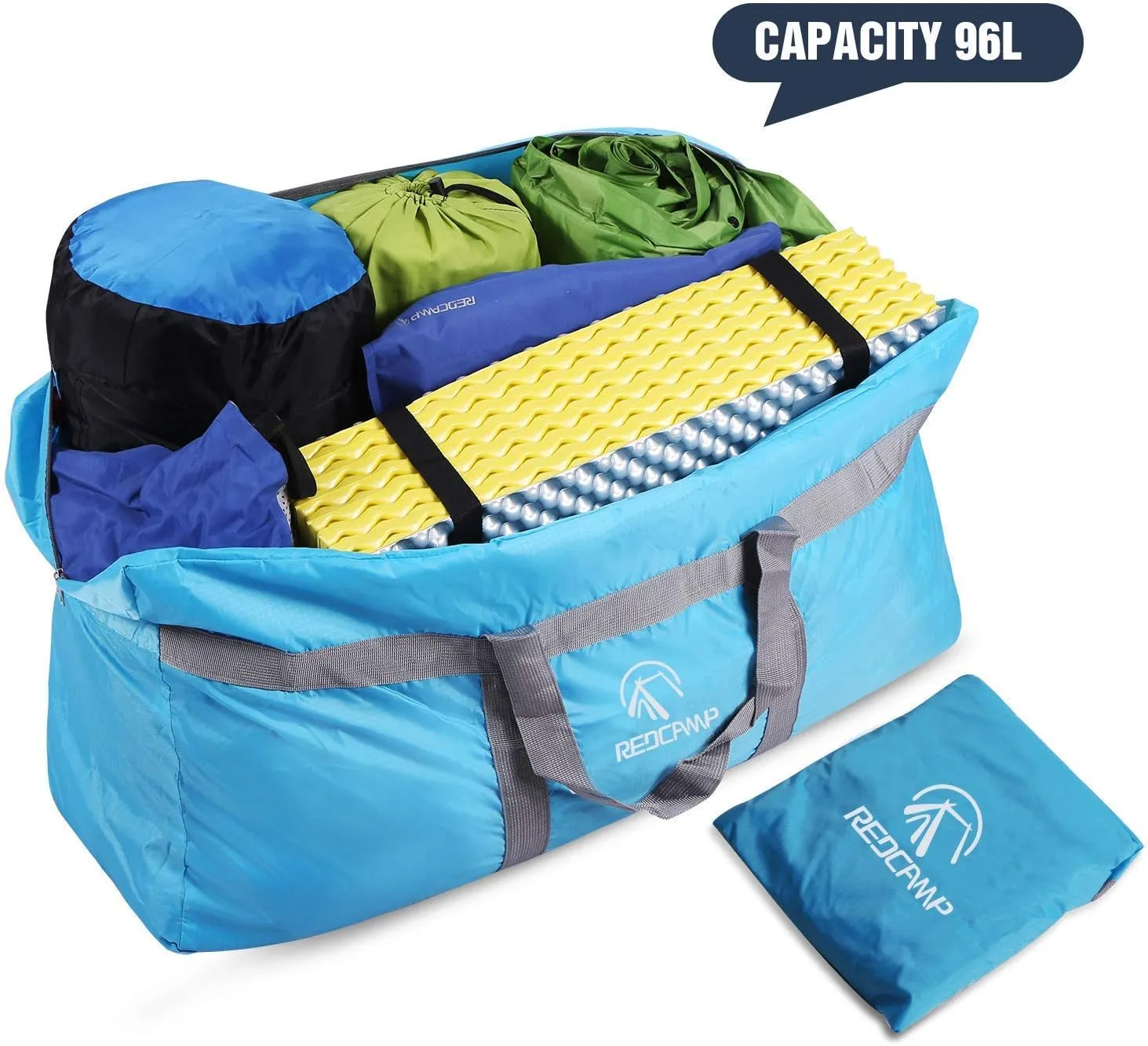 REDCAMP Foldable Travel Bag, Large Sports Bag, 75L/96L/100L, Lightweight Waterproof Tote Bag