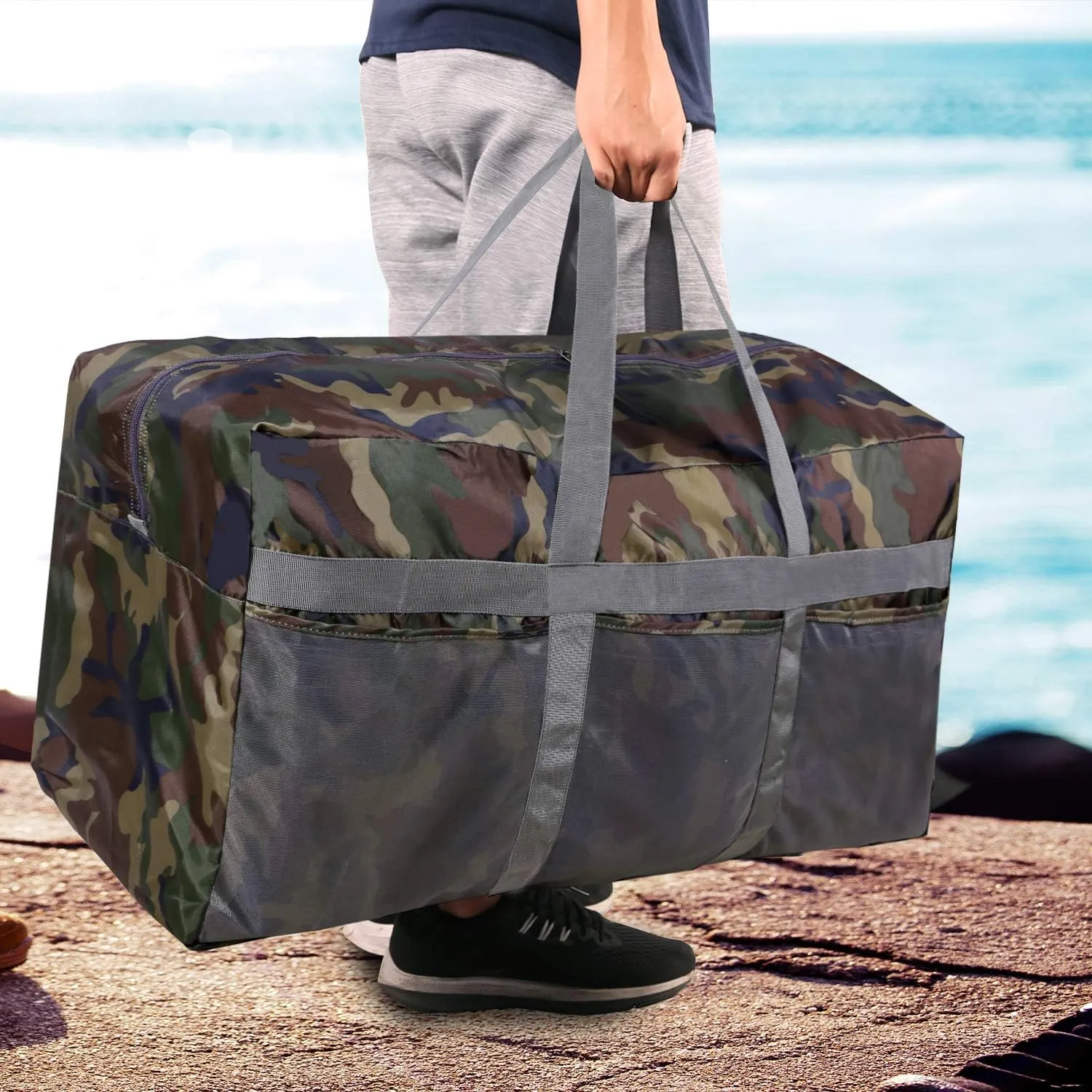REDCAMP Foldable Travel Bag, Large Sports Bag, 75L/96L/100L, Lightweight Waterproof Tote Bag