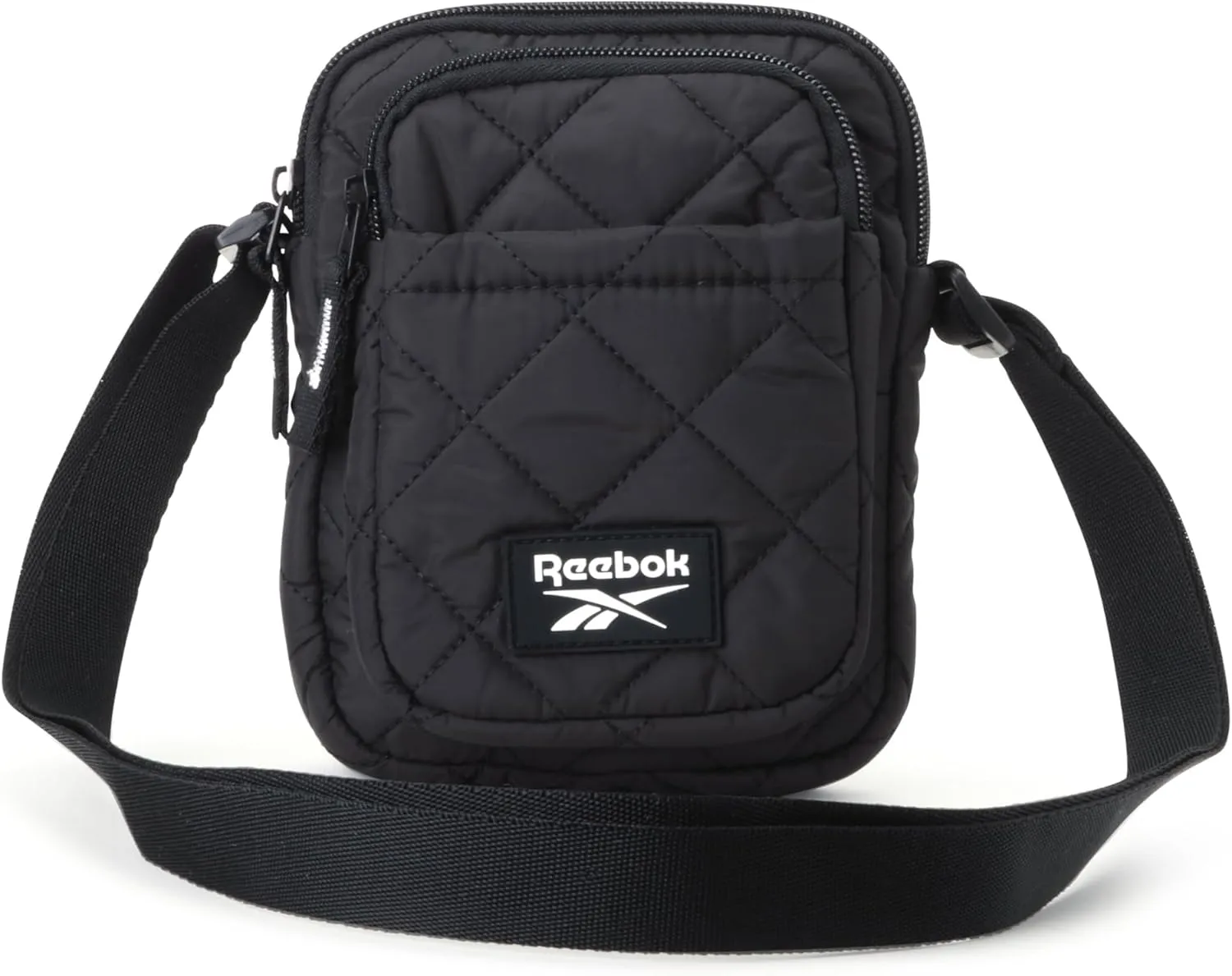 Reebok Women's Crossbody Bag - Quilted Nylon Sling Bag Travel Purse with Adjustable Strap and Secure Zipper Closures