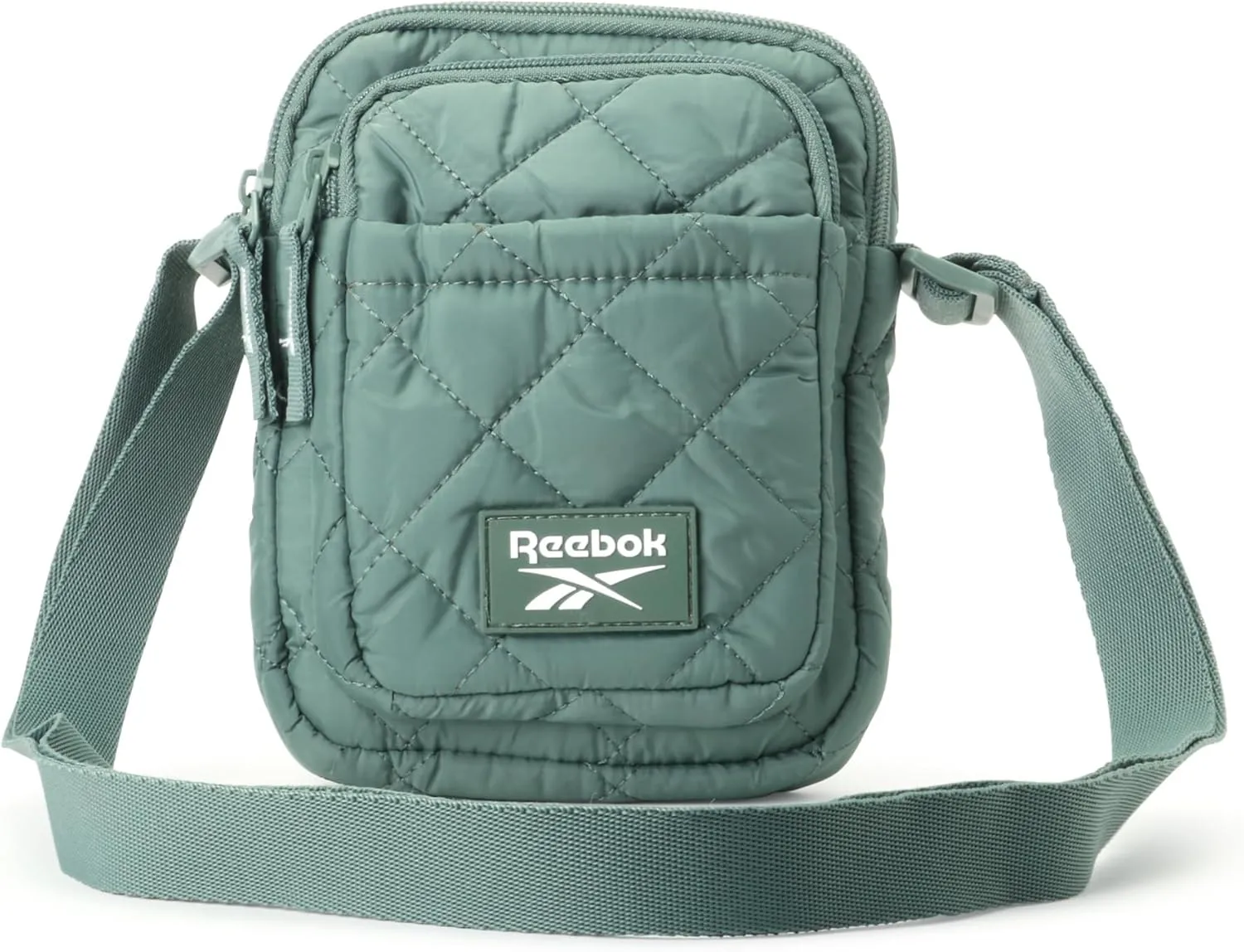 Reebok Women's Crossbody Bag - Quilted Nylon Sling Bag Travel Purse with Adjustable Strap and Secure Zipper Closures
