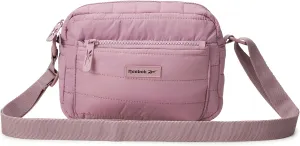 Reebok Women's Crossbody Bag - Quilted Nylon Sling Bag Travel Purse with Adjustable Strap and Secure Zipper Closures