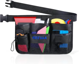 REEVAA Window Tint Tools Apron, Gardening Tool Waist Bag, Tool Pouch with Adjustable Belt, Heavy Duty Waterproof Oxford Utility Belt for Vinyl Wrap (7 Pockets)
