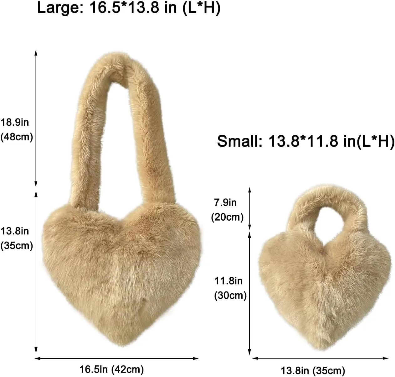 Rejolly Heart Shaped Furry Purse for Women Large Soft Shoulder Bag Fluffy Faux Fur Trendy Y2K Girls Handbag