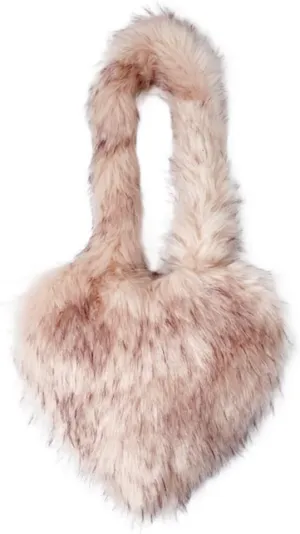 Rejolly Heart Shaped Furry Purse for Women Large Soft Shoulder Bag Fluffy Faux Fur Trendy Y2K Girls Handbag