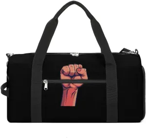 Resist Fist Funny Pride Travel Duffle Bag Large Capacity Gym Bag Weekender Overnight Bags Carry on Tote Bag