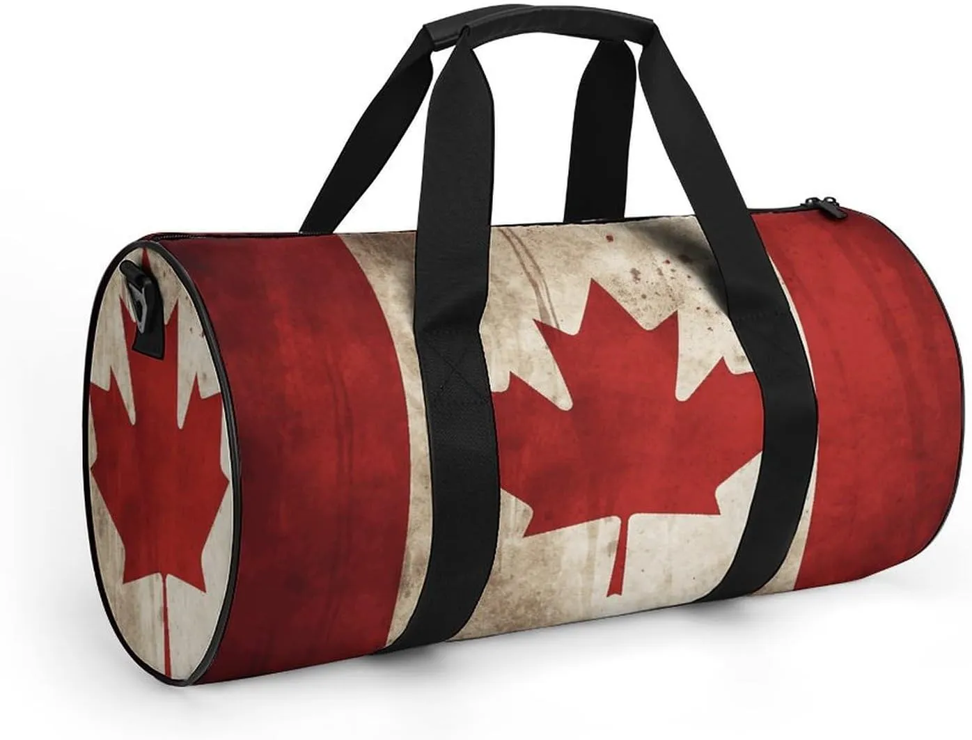 Retro Canada Flag Gym Bag Small Travel Duffle Bag with Compartment Carry On Weekender Bag for Women Men